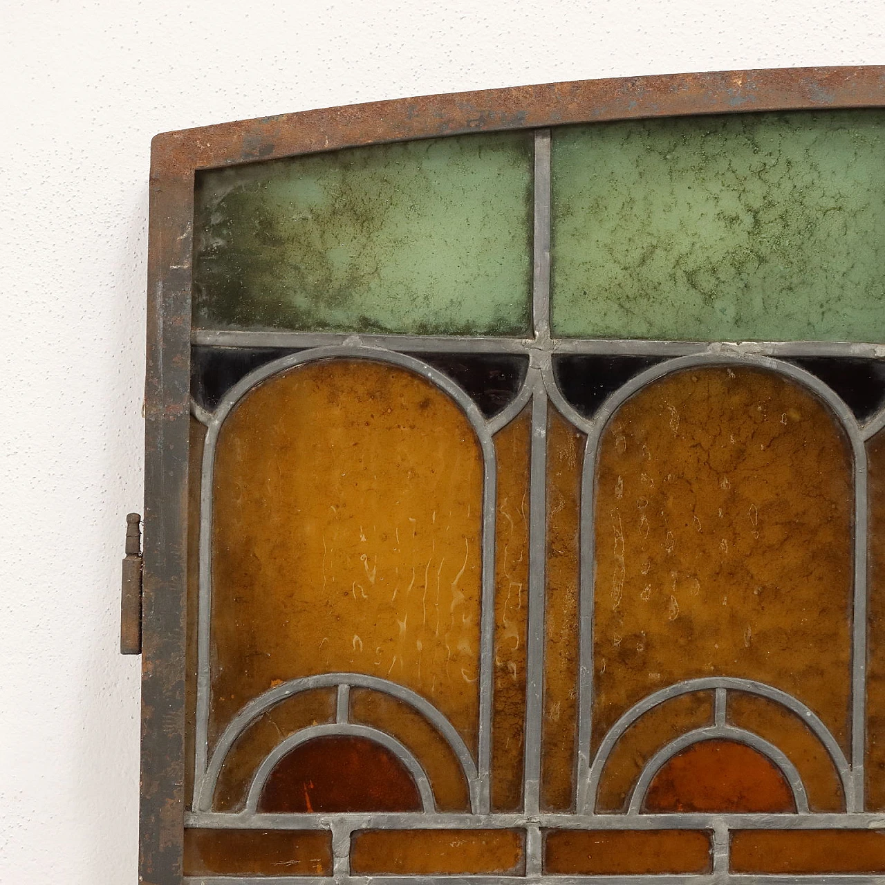 12 Art Nouveau stained and leaded glass windows, late 19th century 4