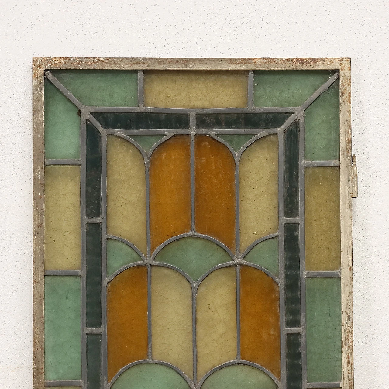 12 Art Nouveau stained and leaded glass windows, late 19th century 10