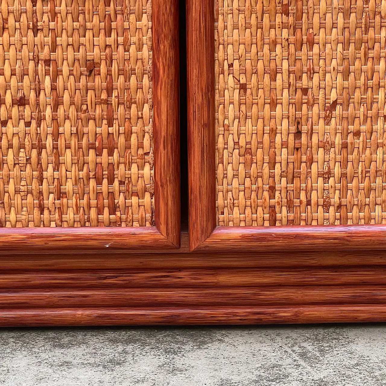 Wood and rattan cabinet by Maugrion for Roche Bobois, 1980s 16