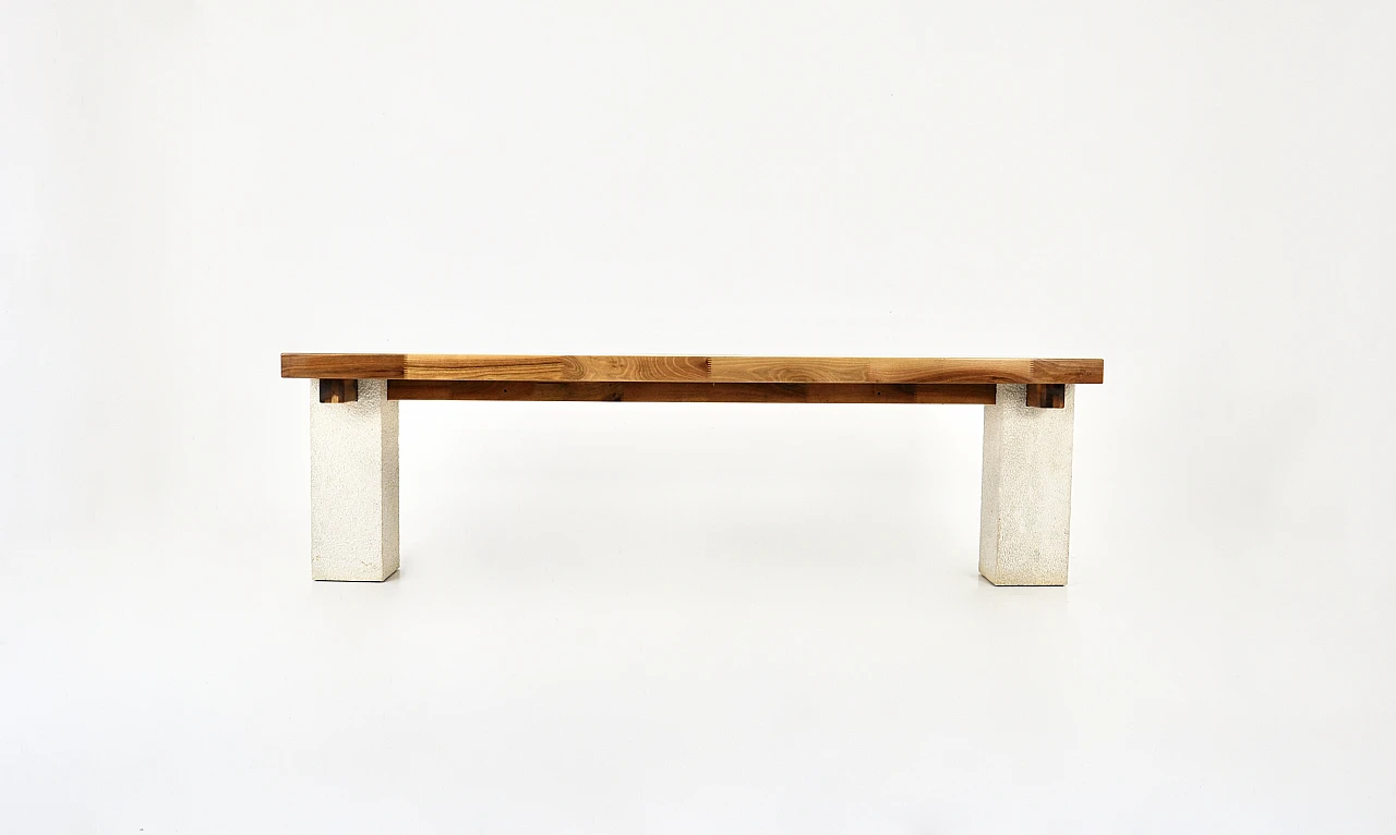 Sole dining table in wood and marble by Gio Pomodoro, 1970s 1