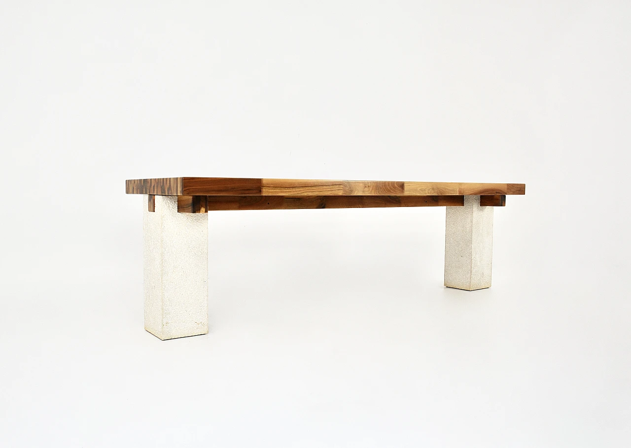 Sole dining table in wood and marble by Gio Pomodoro, 1970s 3