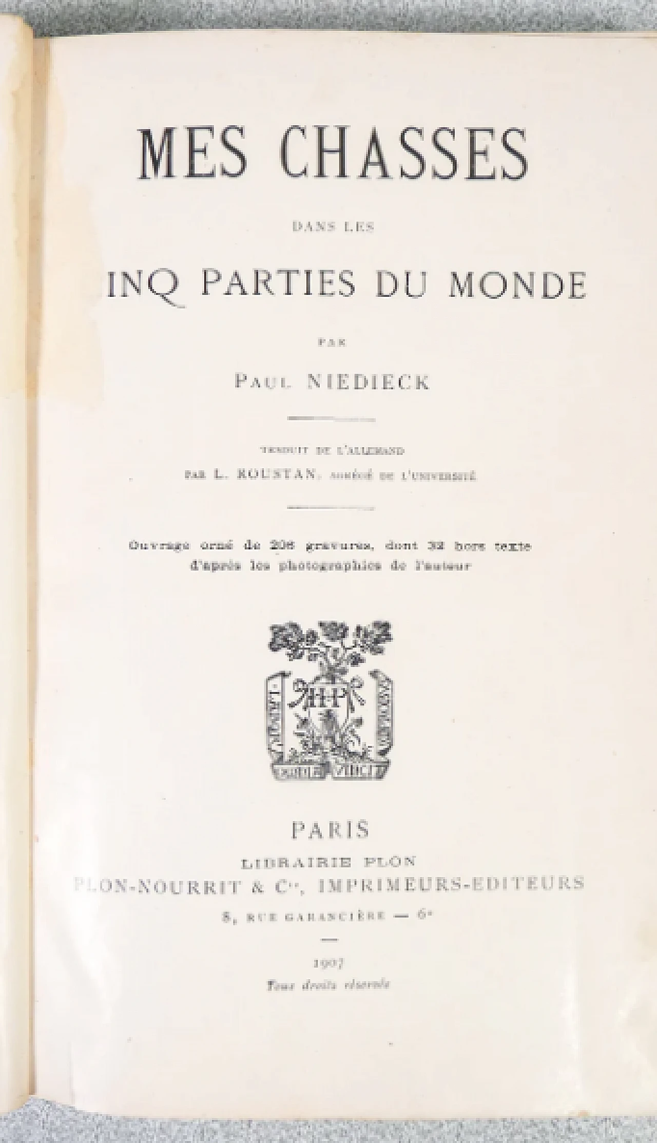 Paul Niedieck, Mes chasses dans les cinq parties du Monde, 1907 5