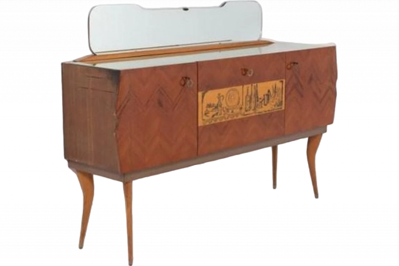 Credenza con specchio di Vittorio Dassi, anni '50 16