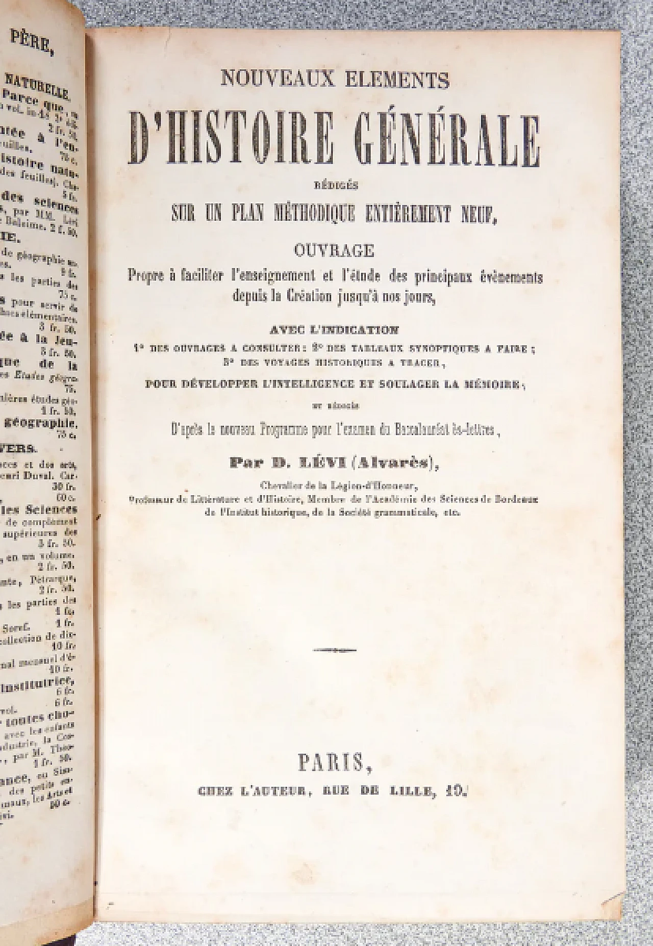 A. David Levi, Nouveaux éléments d'histoire générale, 19th century 4