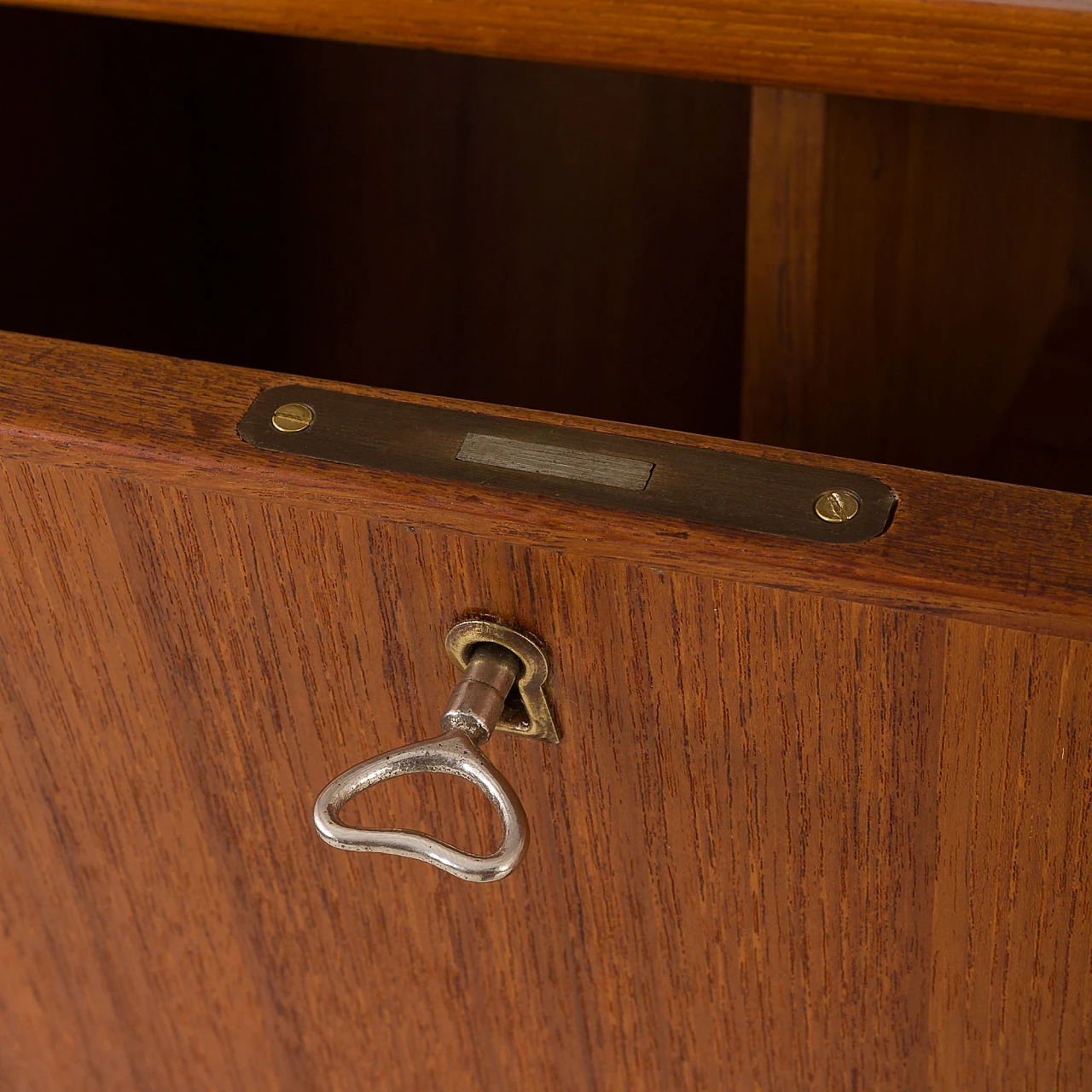 Four-bay teak wall unit by K. Kristiansen for FM Mobler, 1960s 18