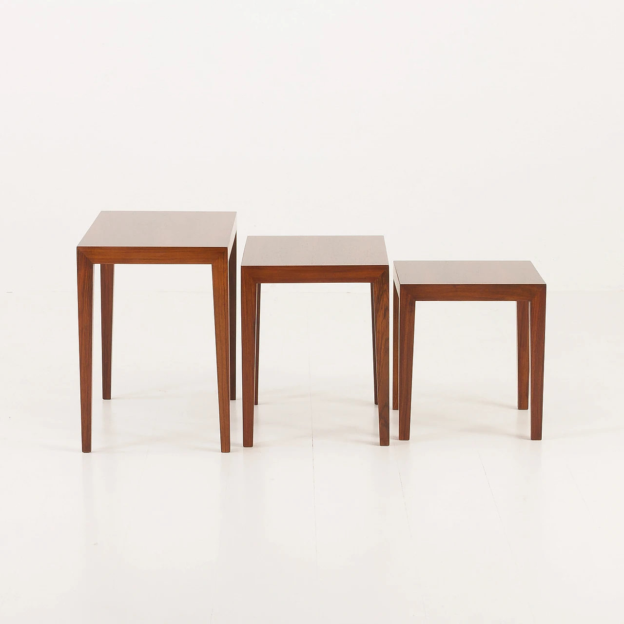 3 Nesting tables in rosewood by Severin Hansen for Haslev, 1960s 4