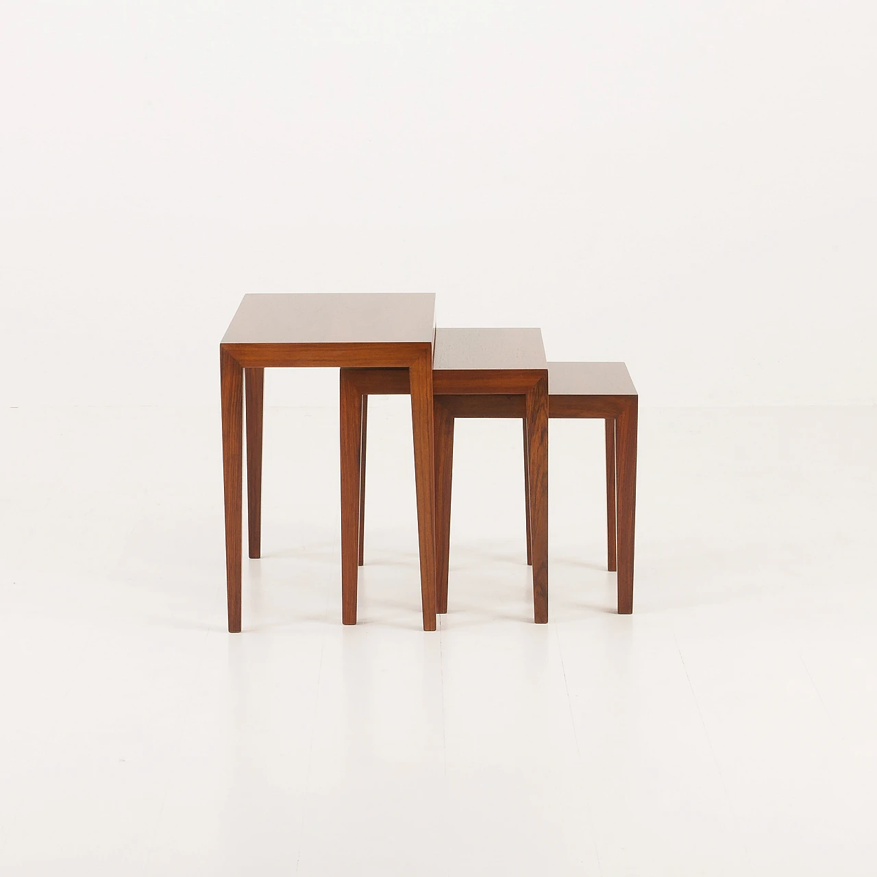 3 Nesting tables in rosewood by Severin Hansen for Haslev, 1960s 5