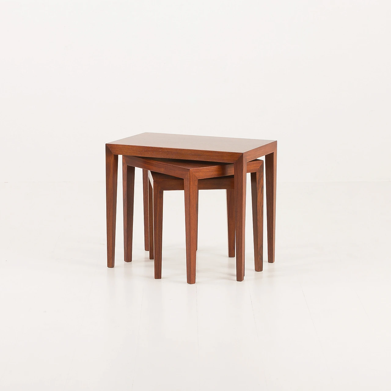 3 Nesting tables in rosewood by Severin Hansen for Haslev, 1960s 8