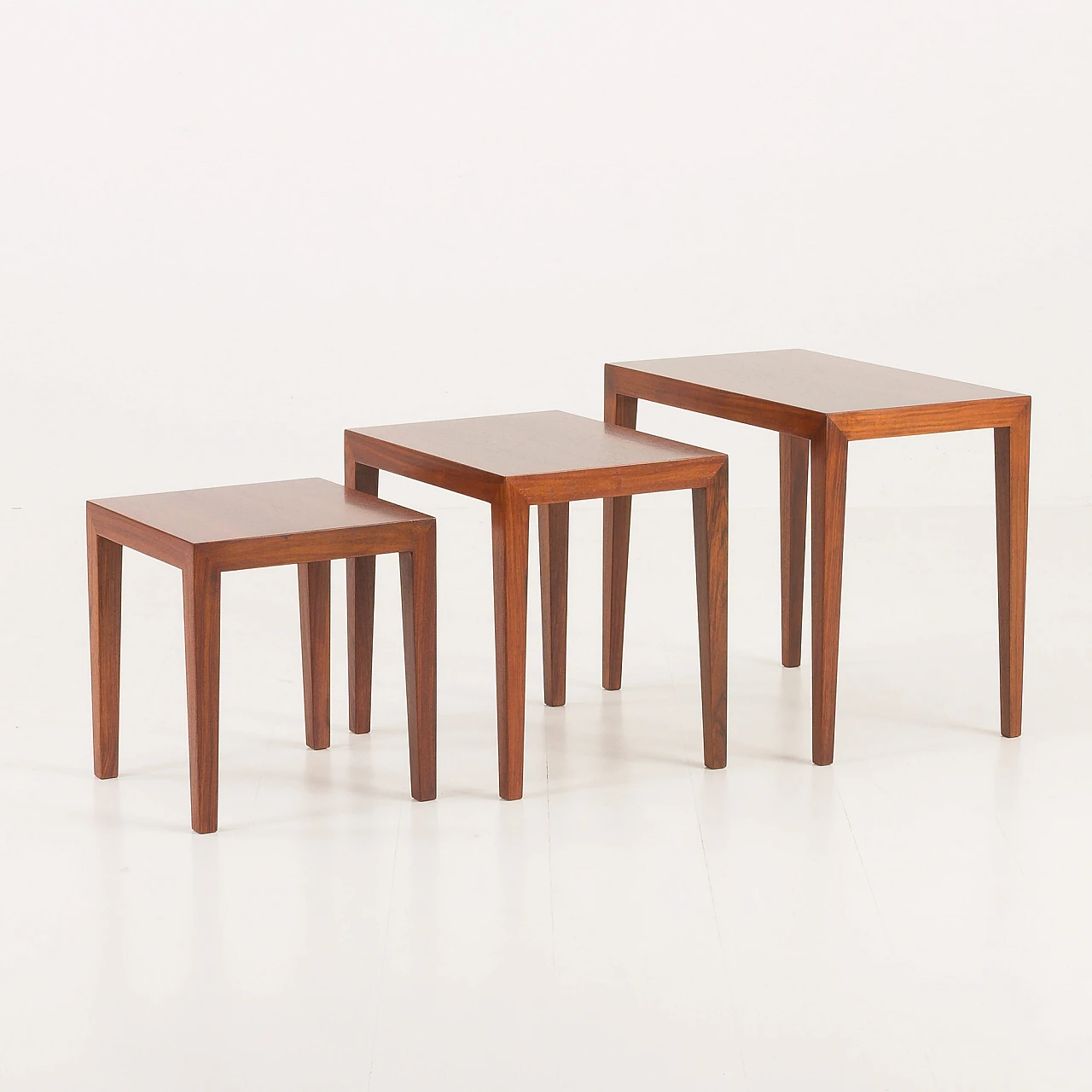 3 Nesting tables in rosewood by Severin Hansen for Haslev, 1960s 9