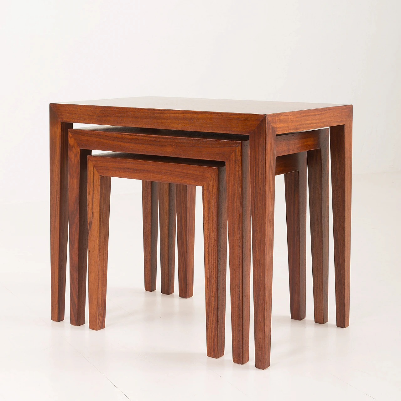 3 Nesting tables in rosewood by Severin Hansen for Haslev, 1960s 13