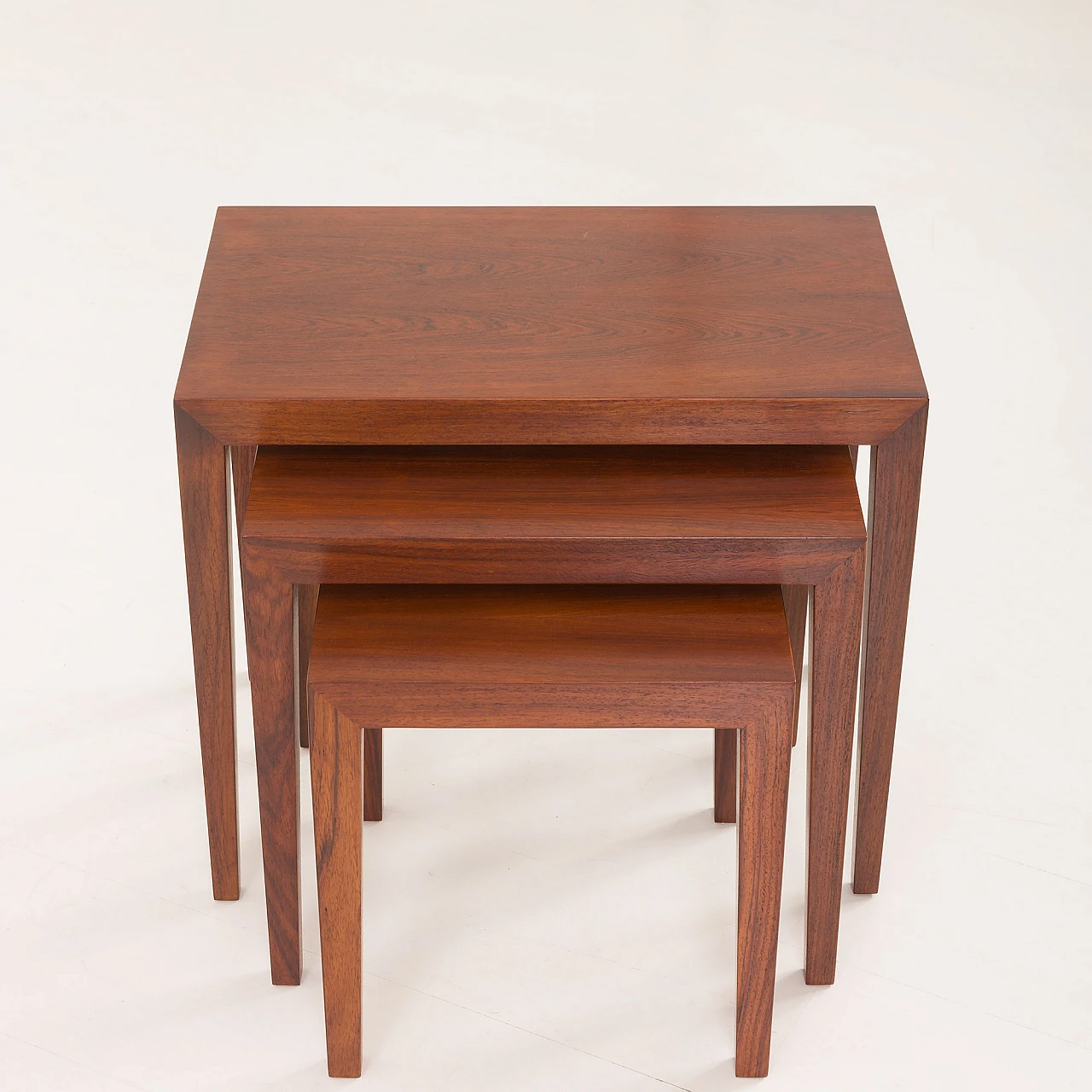 3 Nesting tables in rosewood by Severin Hansen for Haslev, 1960s 14