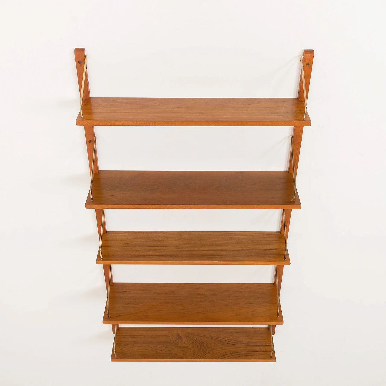 One-bay teak wall unit in Poul Cadovius style, 1960s 6