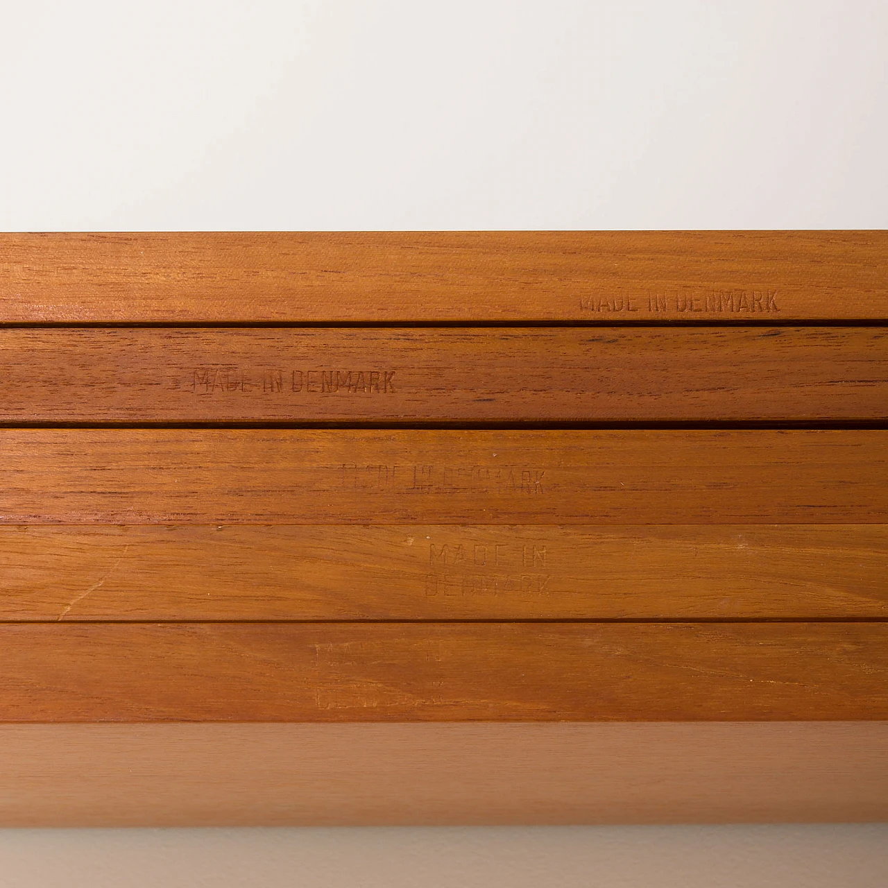 One-bay teak wall unit in Poul Cadovius style, 1960s 12