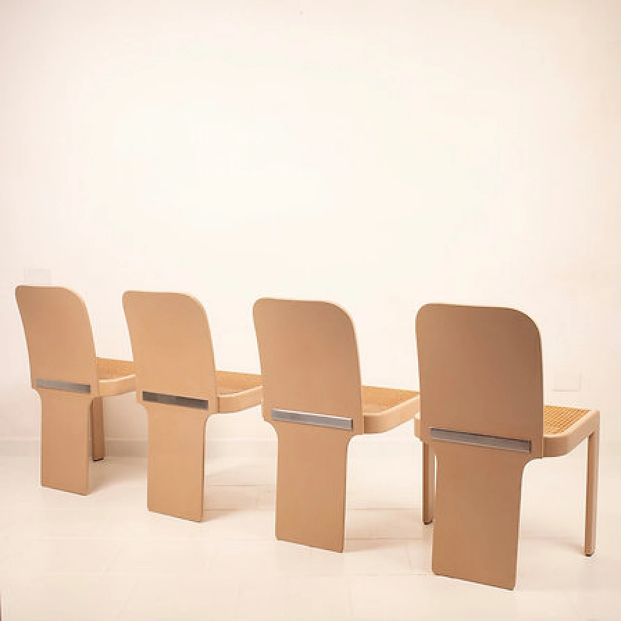 4 Ashwood and cane chairs by A. A. Colombo for Pozzi, 1970s 2