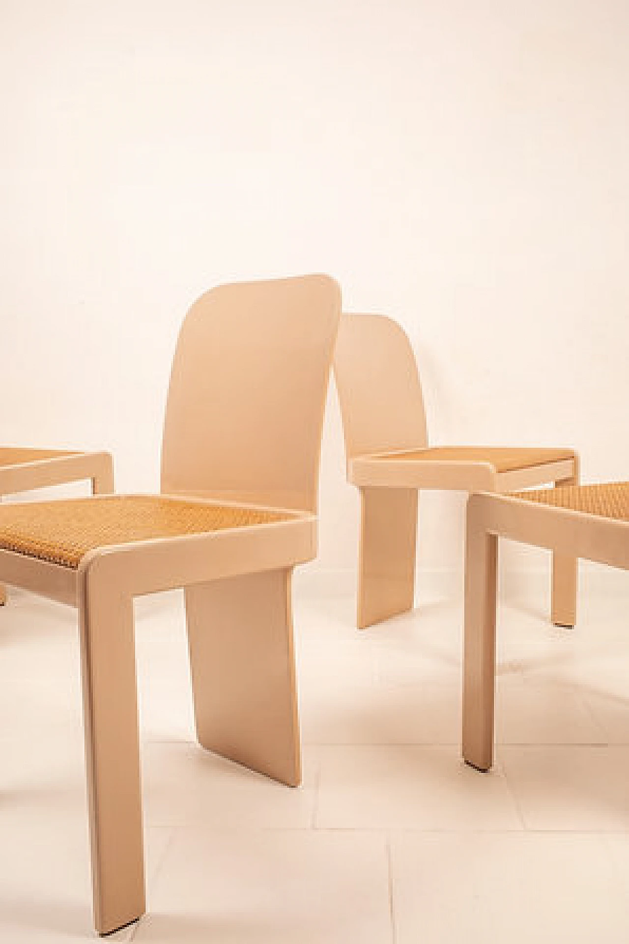 4 Ashwood and cane chairs by A. A. Colombo for Pozzi, 1970s 6