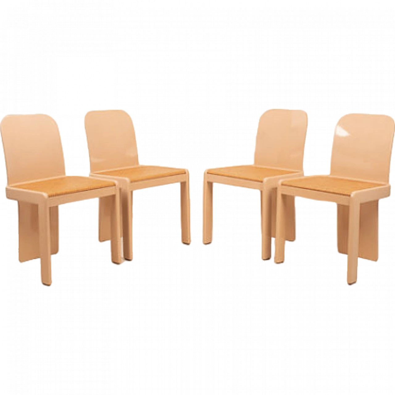 4 Ashwood and cane chairs by A. A. Colombo for Pozzi, 1970s 14