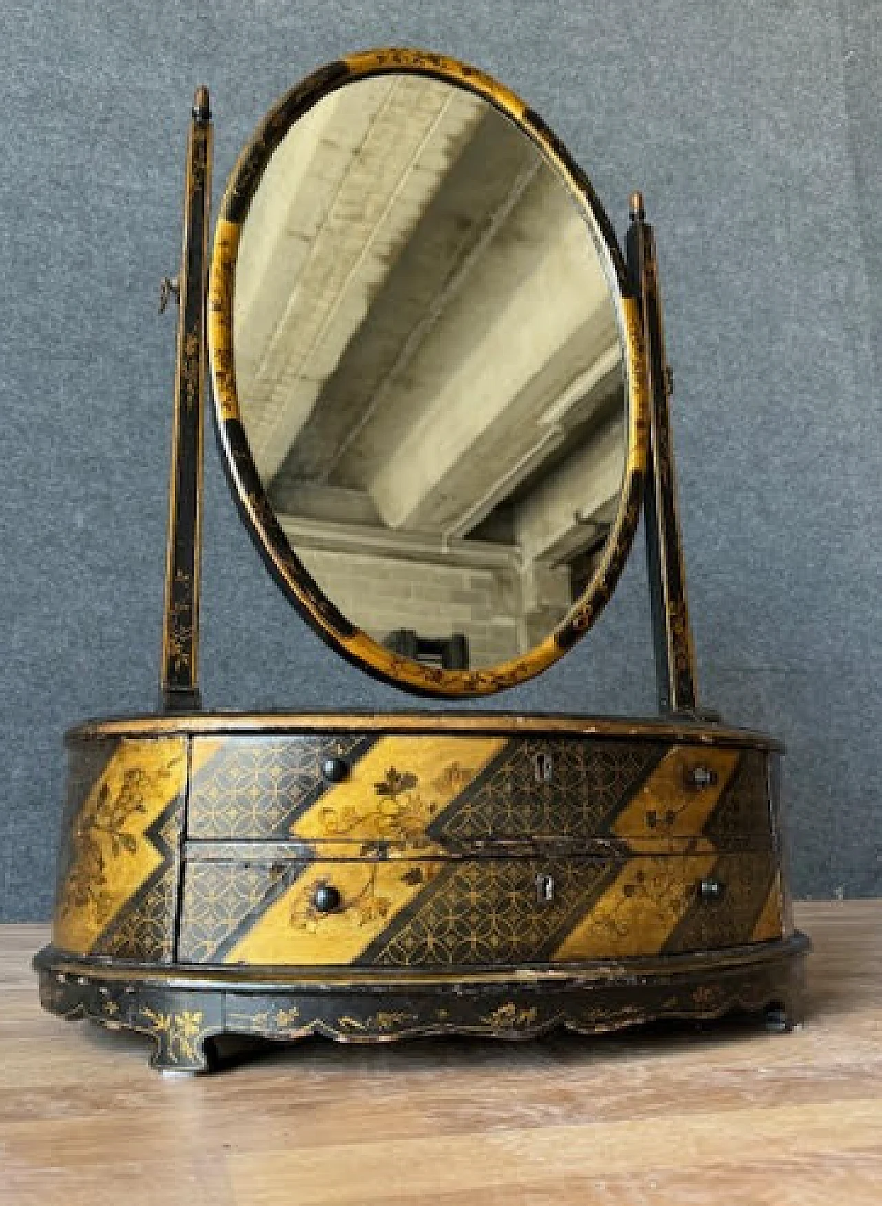 Lacquered & gilded table Psyche with chinoiserie motifs, 19th century 13