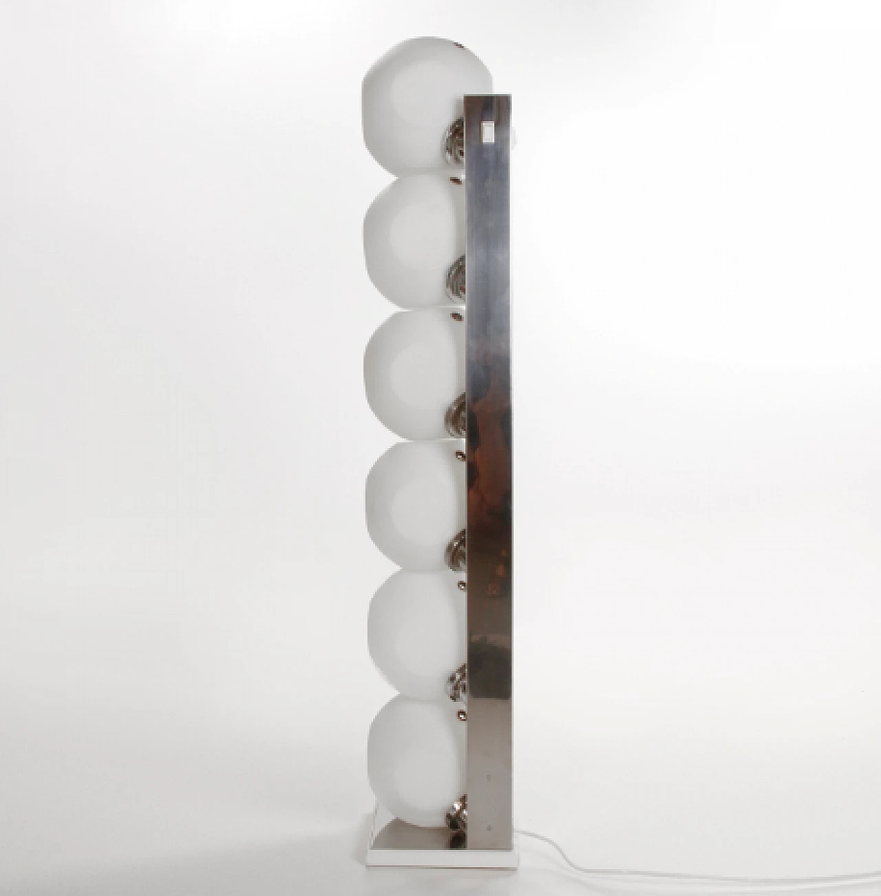 P440 floor lamp in chromed metal & glass by Luci, 1970s 2