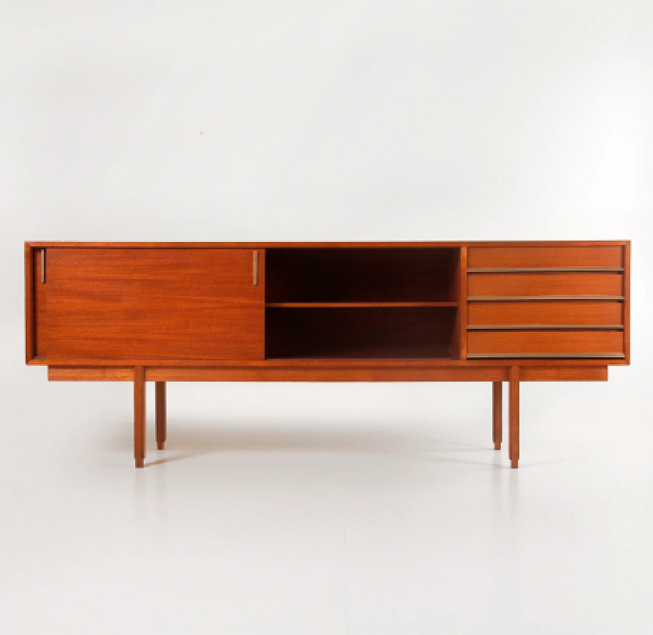 Teak sideboard with aluminium handles by Amma, 1960s 1