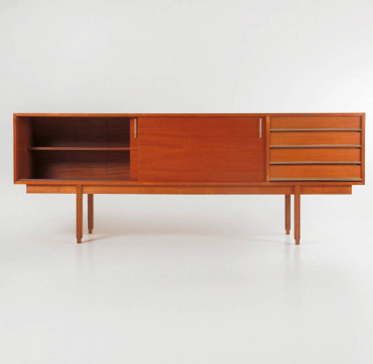 Teak sideboard with aluminium handles by Amma, 1960s 2