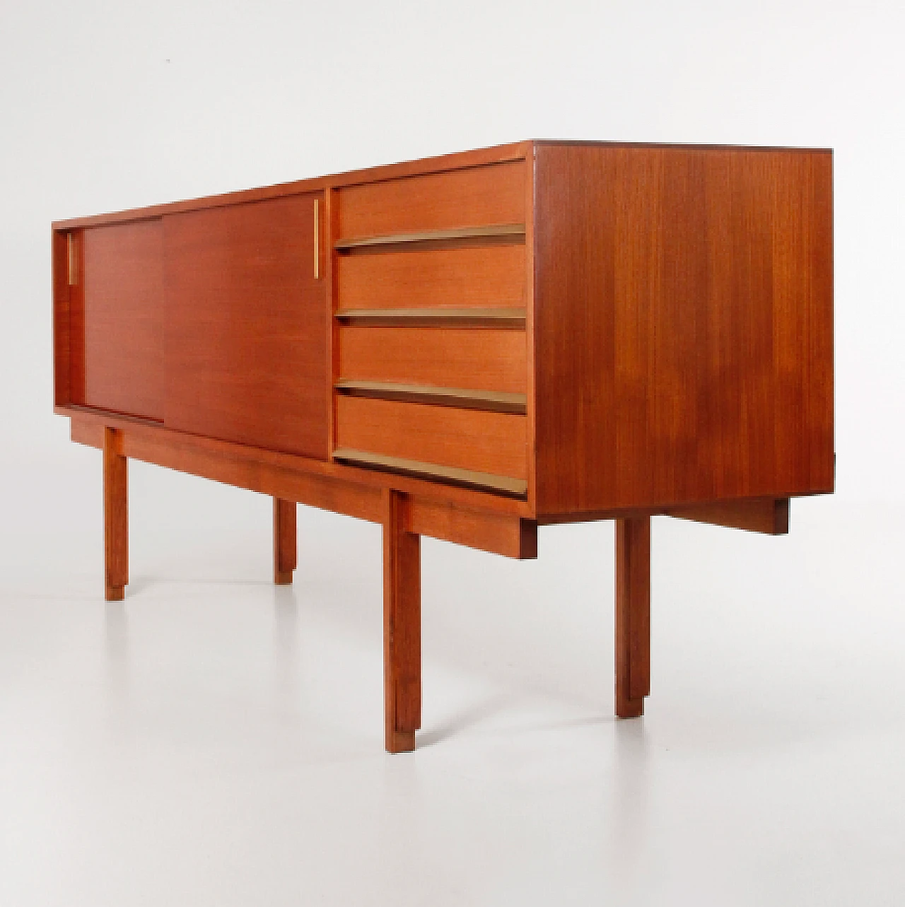 Teak sideboard with aluminium handles by Amma, 1960s 3