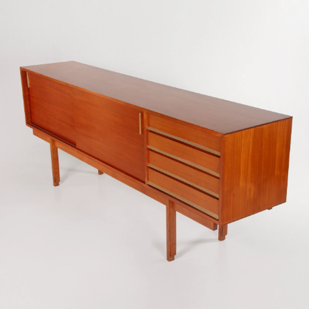 Teak sideboard with aluminium handles by Amma, 1960s 4