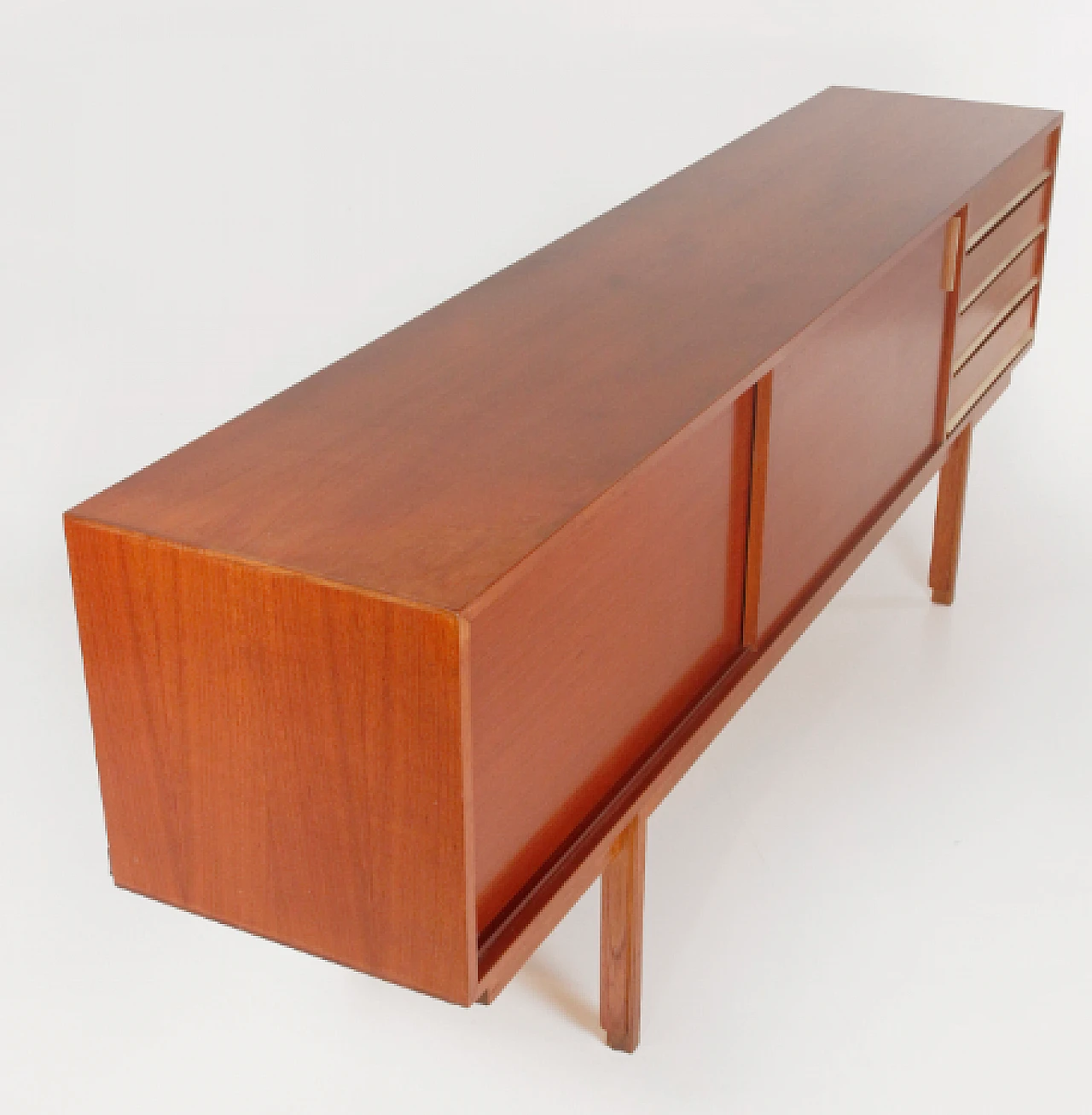 Teak sideboard with aluminium handles by Amma, 1960s 7