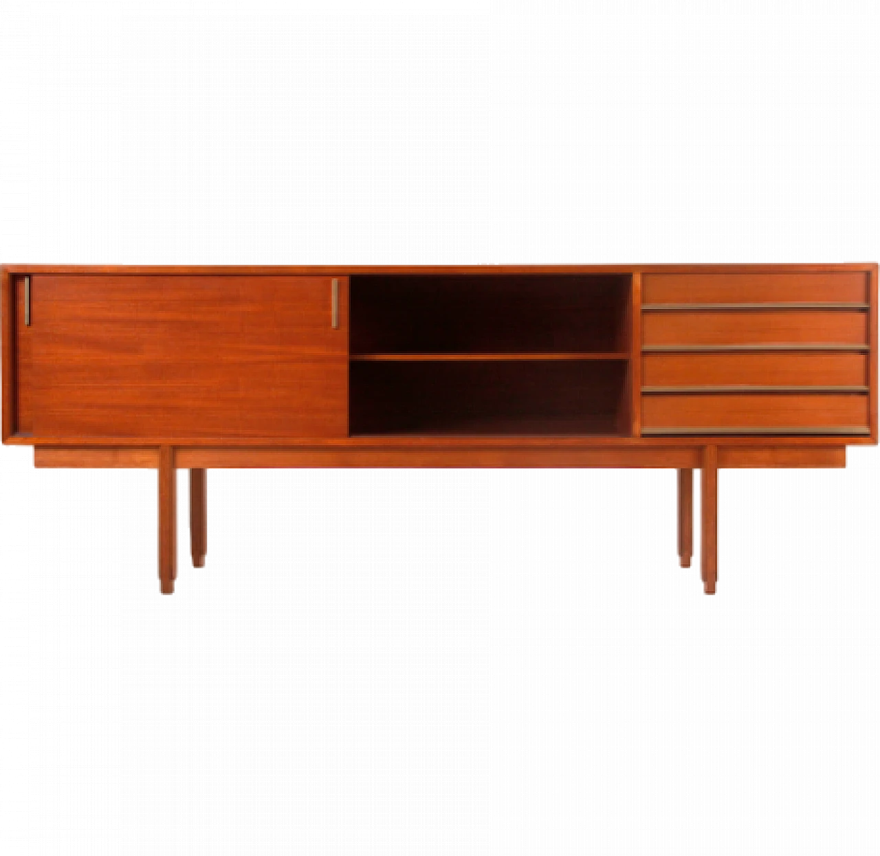 Teak sideboard with aluminium handles by Amma, 1960s 13