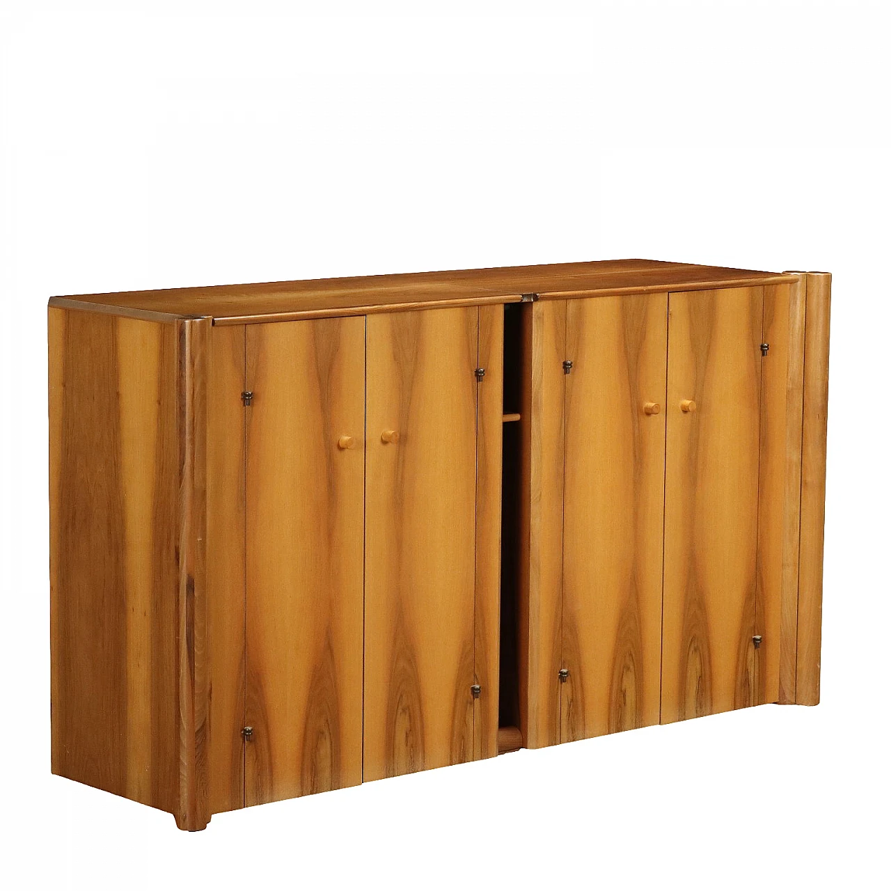 National walnut Scuderia sideboard by Carlo Scarpa for Bernini, 1970s 1