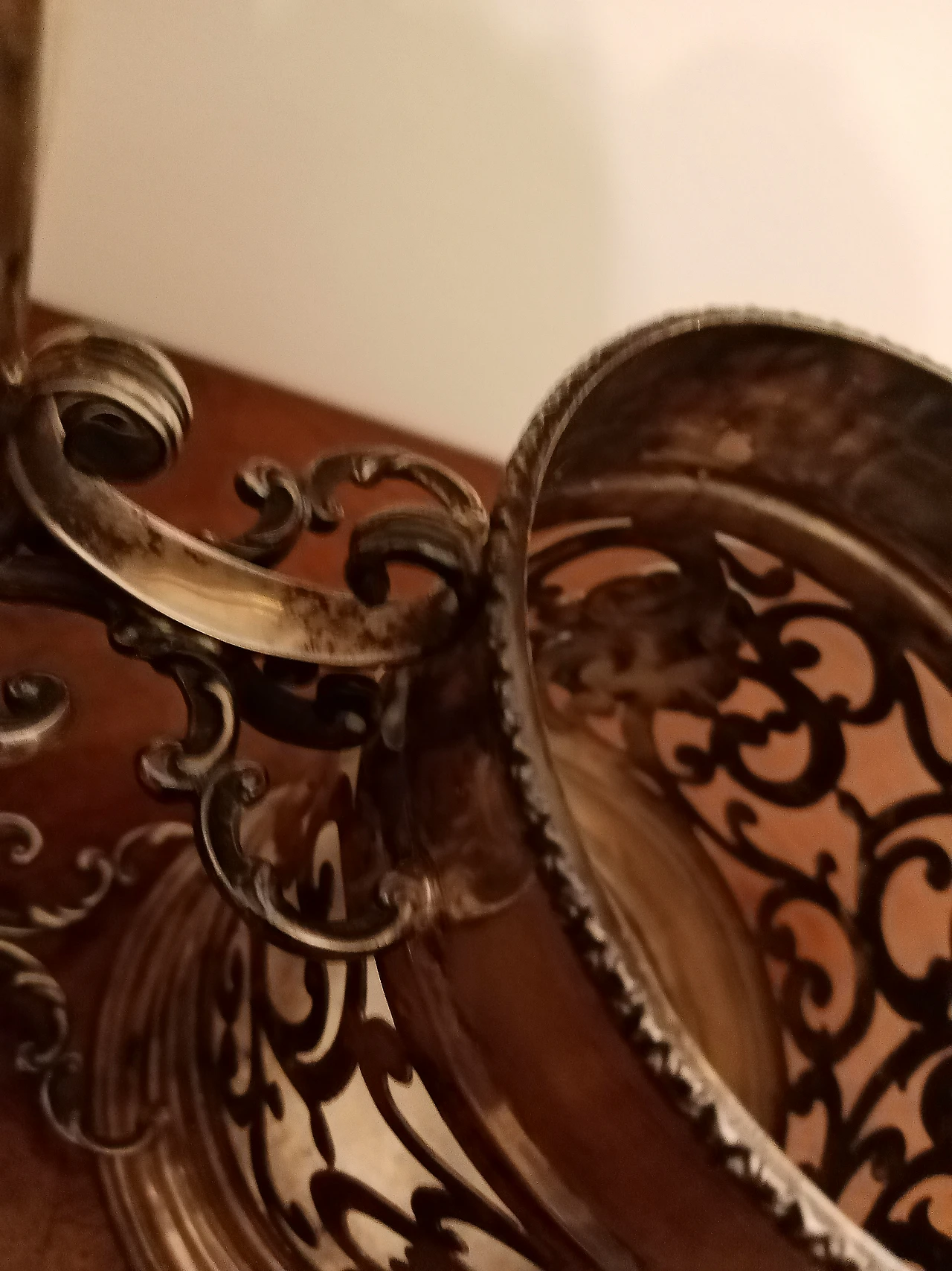 800 century silver bottle rack with two baskets, 1950s 9