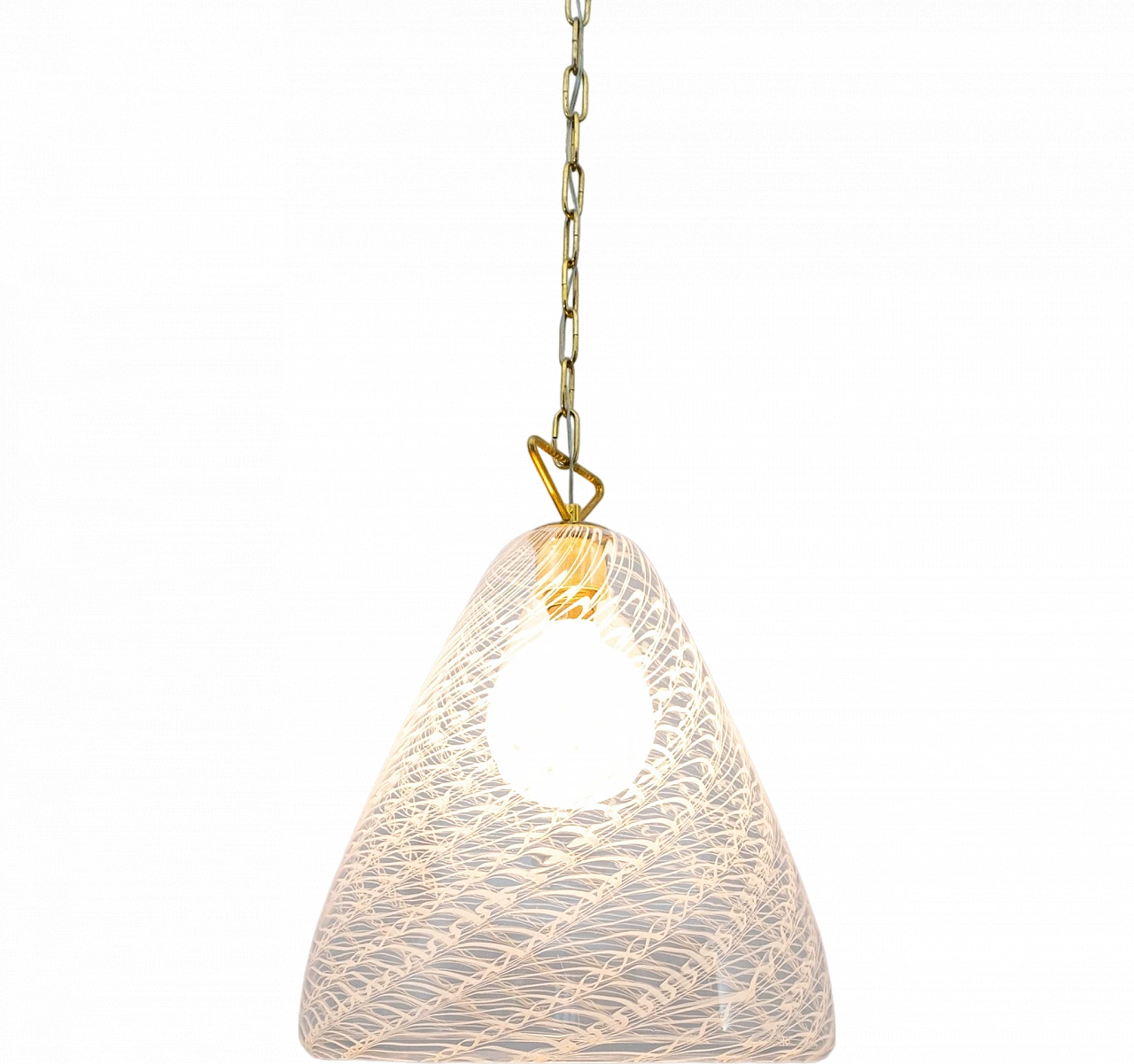 Dome-shaped chandelier in Murano glass & brass, 1960s 8