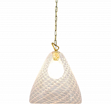 Dome-shaped chandelier in Murano glass & brass, 1960s