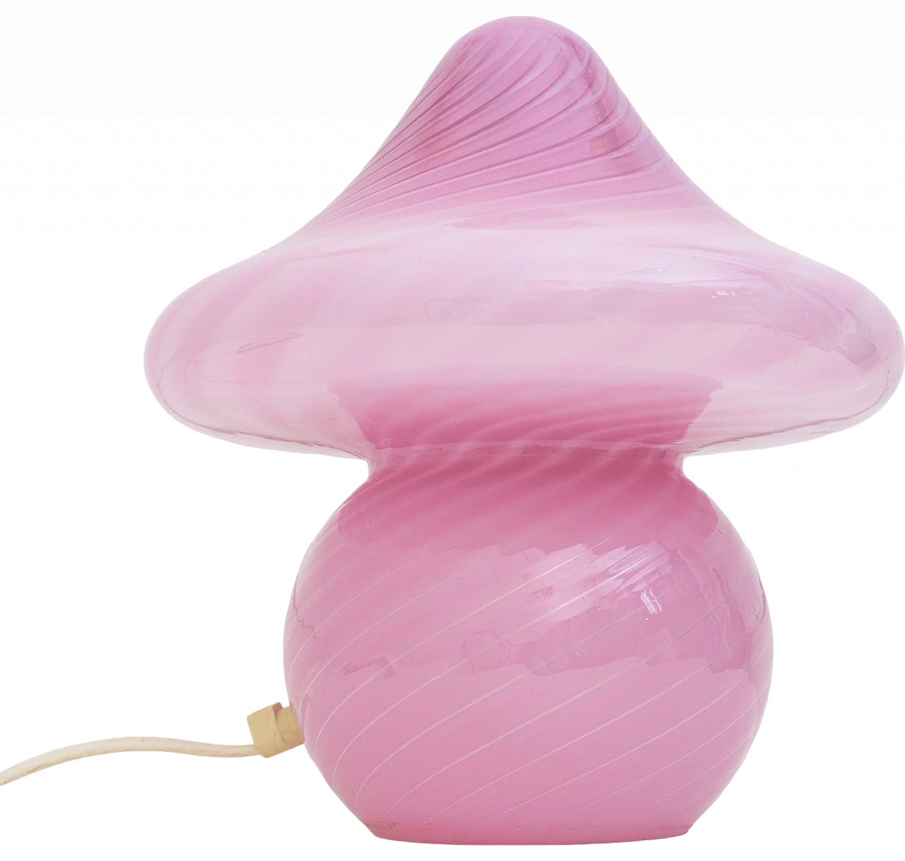 Fungo table lamp in pink Murano glass attributed to Venini, 1960s 6