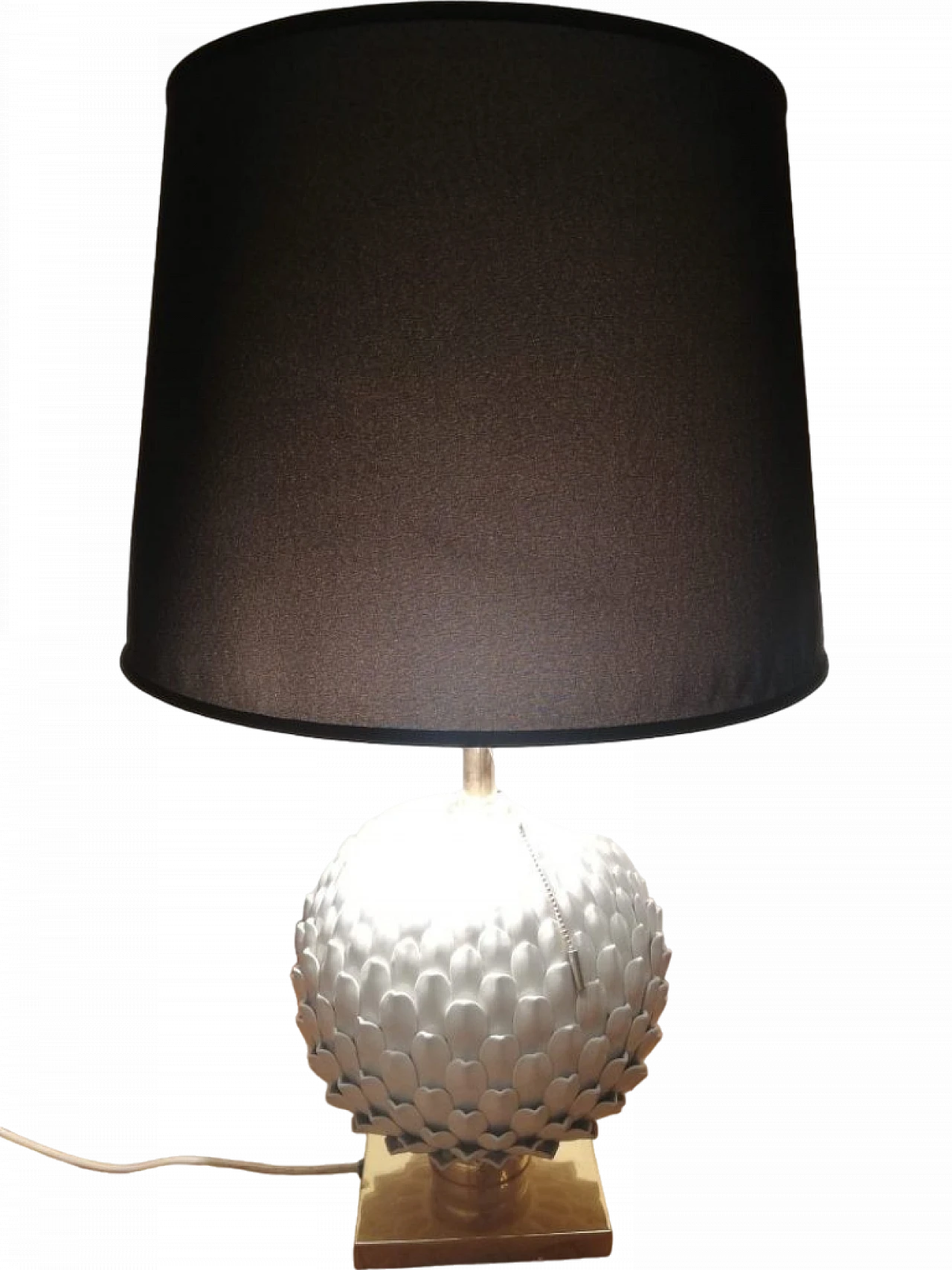 Table lamp with pinecone ceramic base by Mangani, 1970s 4