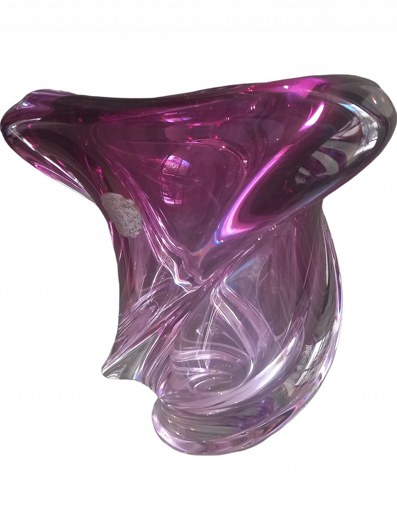 Plum-colored vase in Val Saint Lamber crystal, 1940s 9