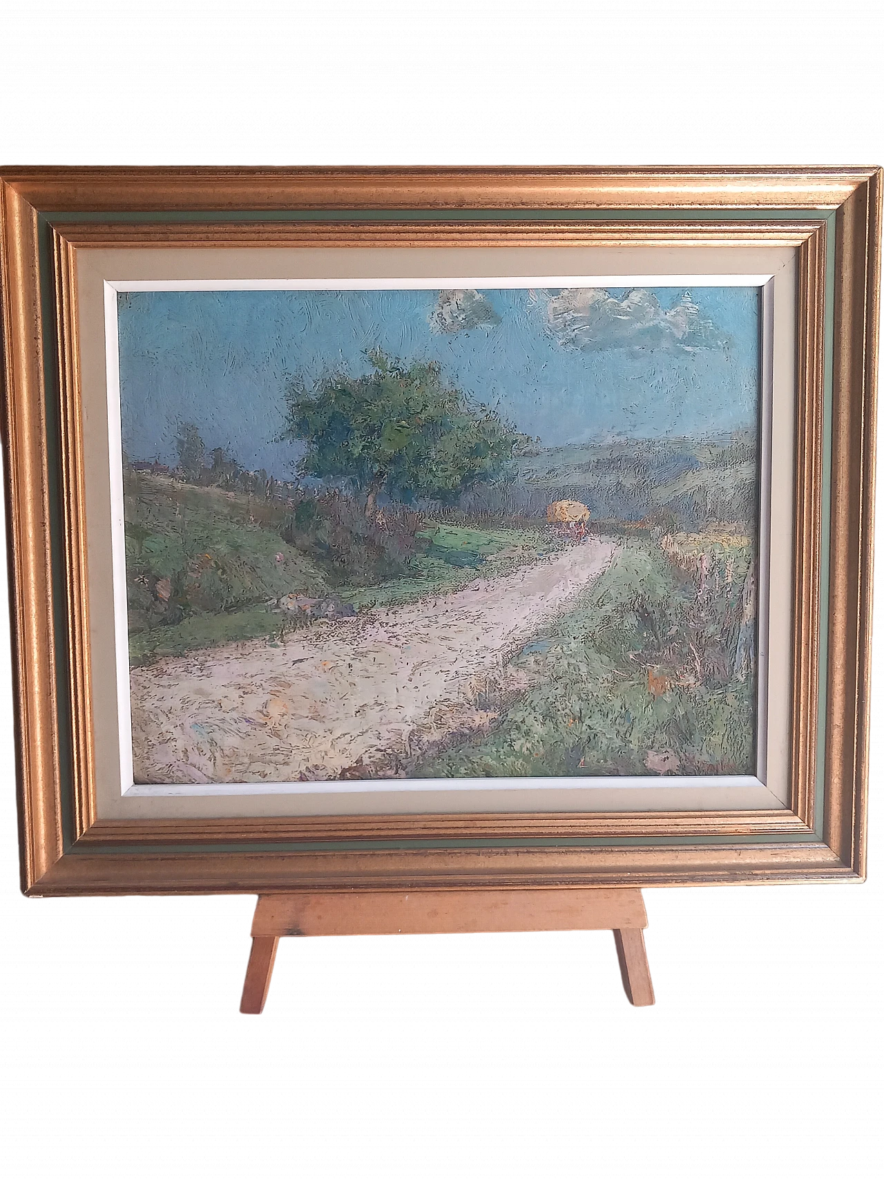 Ernest Rocher, Country landscape, painting on panel, 1920s 8