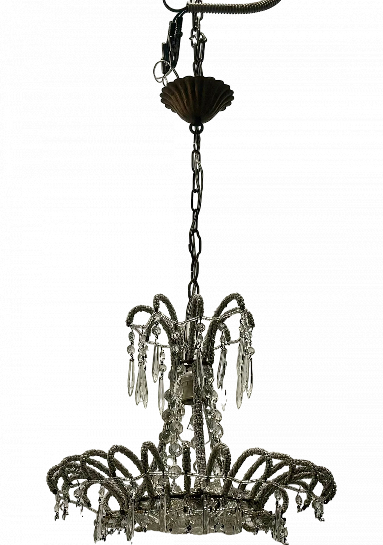 Crystal bead chandelier, 1960s 12