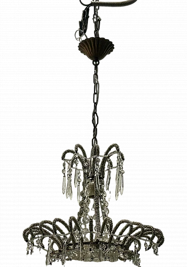 Crystal bead chandelier, 1960s