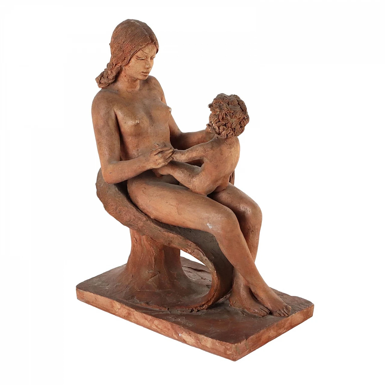 Angelo Basso, Woman with child, plaster sculpture 1