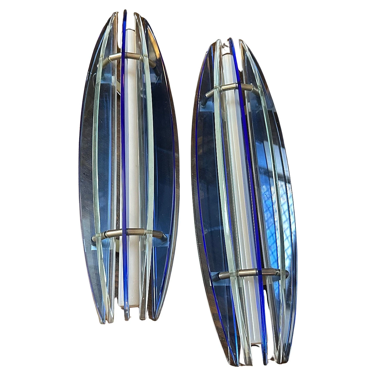 Pair of glass wall lamps by Metalvetro Siena, 1970s 1