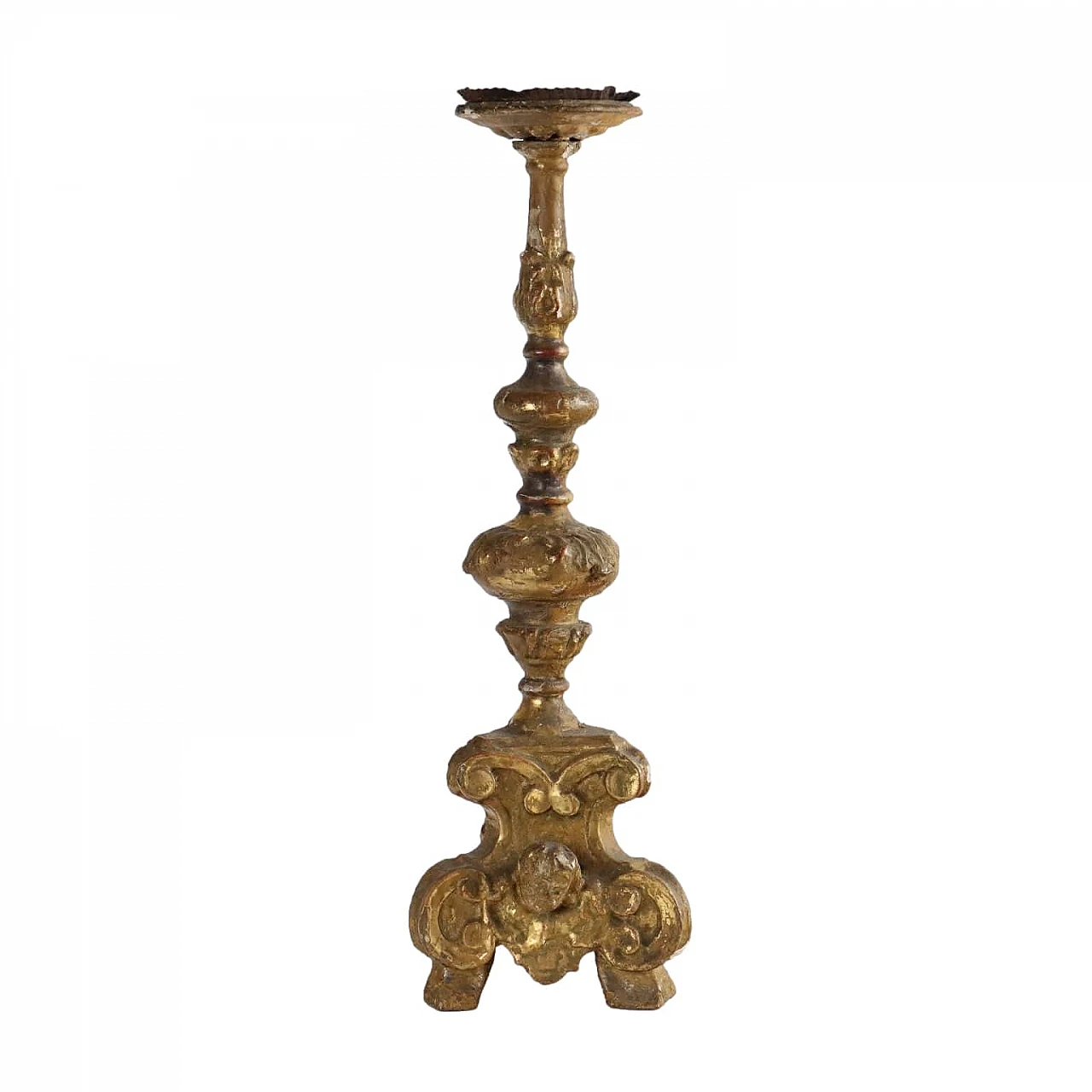 Carved and gilded wooden torch, 18th century 1