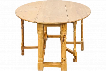 Scandinavian pine folding table, 1970s