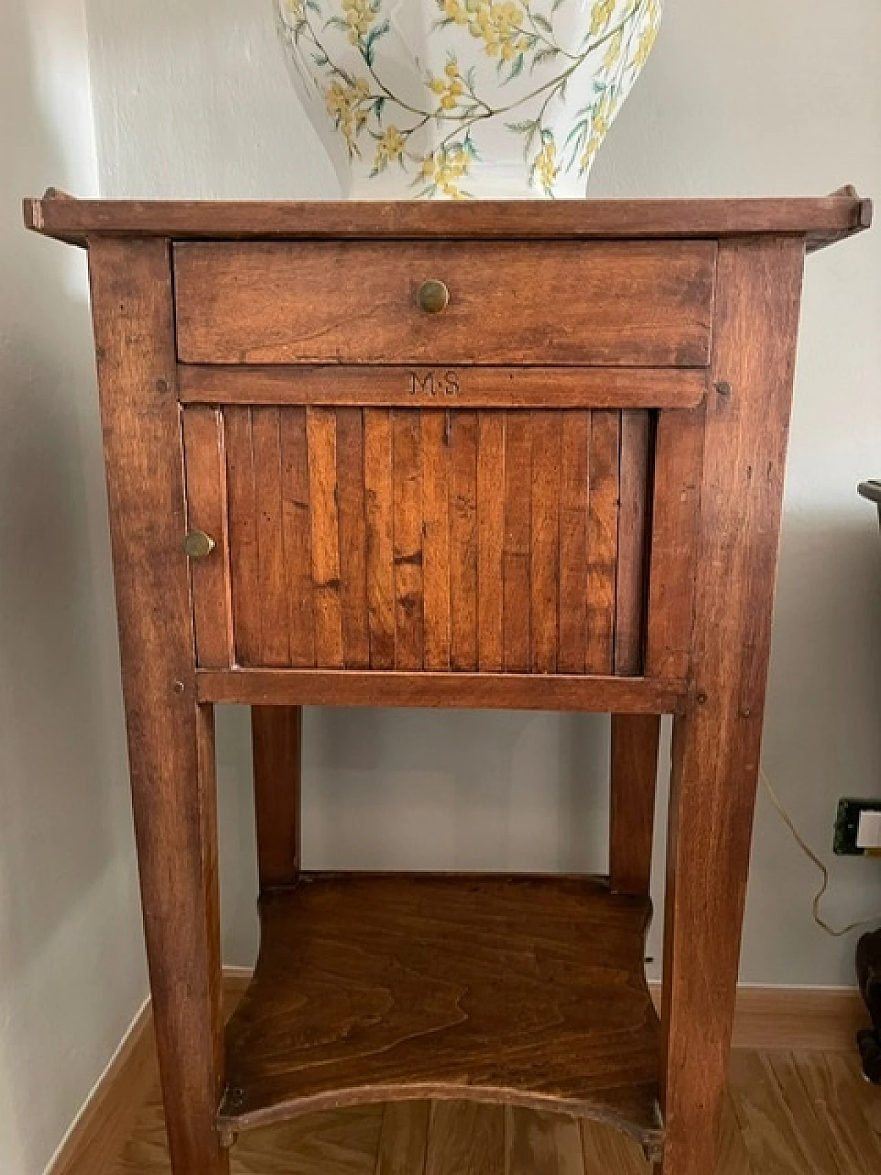 Louis XVI walnut bedside table, late 18th century 1