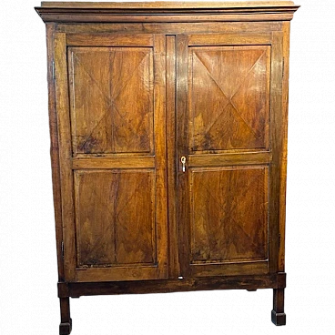 Walnut cupboard with diamond doors, 1810