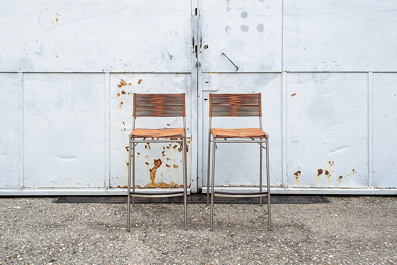 Pair of Miss B stools by Tito Agnoli for Bonacina, 1990s 1