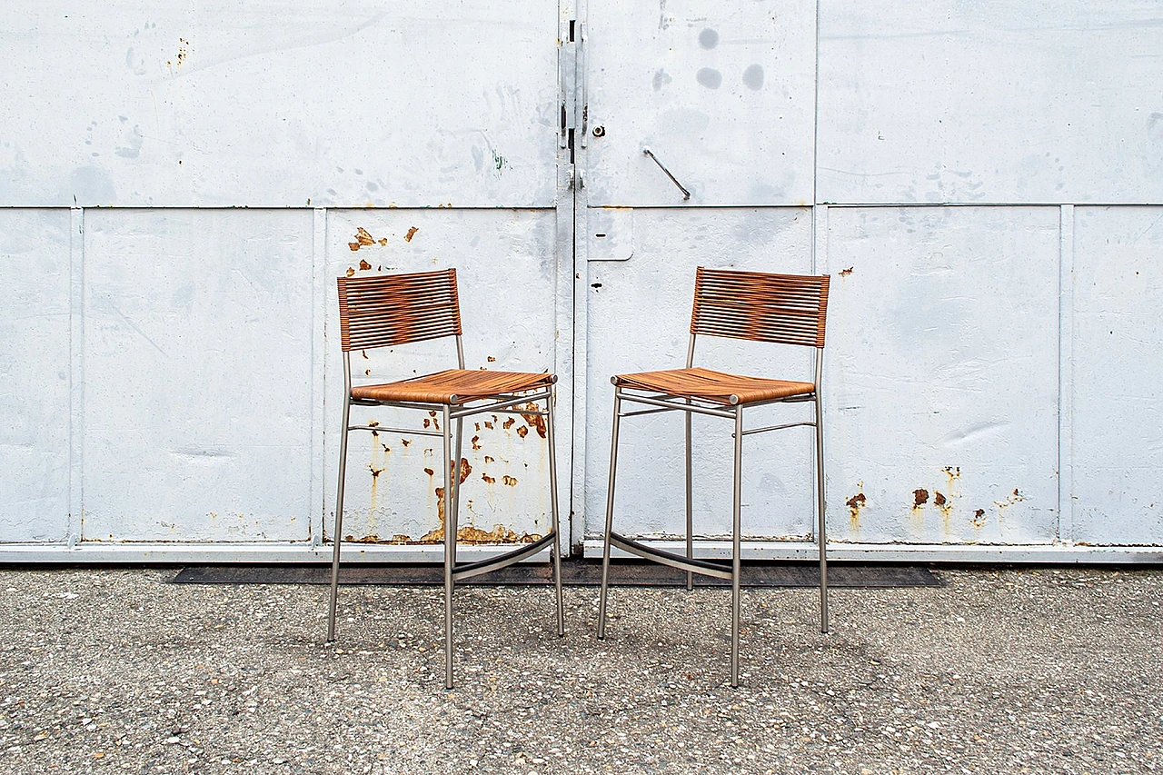 Pair of Miss B stools by Tito Agnoli for Bonacina, 1990s 2