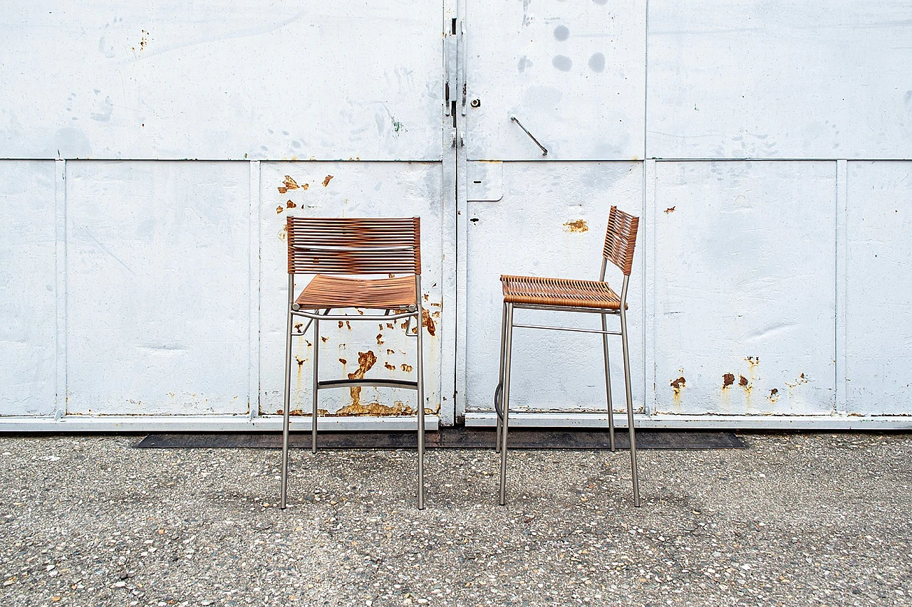 Pair of Miss B stools by Tito Agnoli for Bonacina, 1990s 3