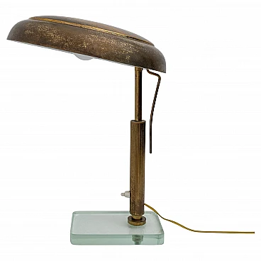 Pietro Chiesa Mid-century Modern Italian Brass Table Lamp, Fontana Arte, 1940s