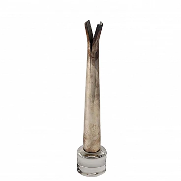 Moritz vase in silver-plated metal by Lino Sabattini, 1990s