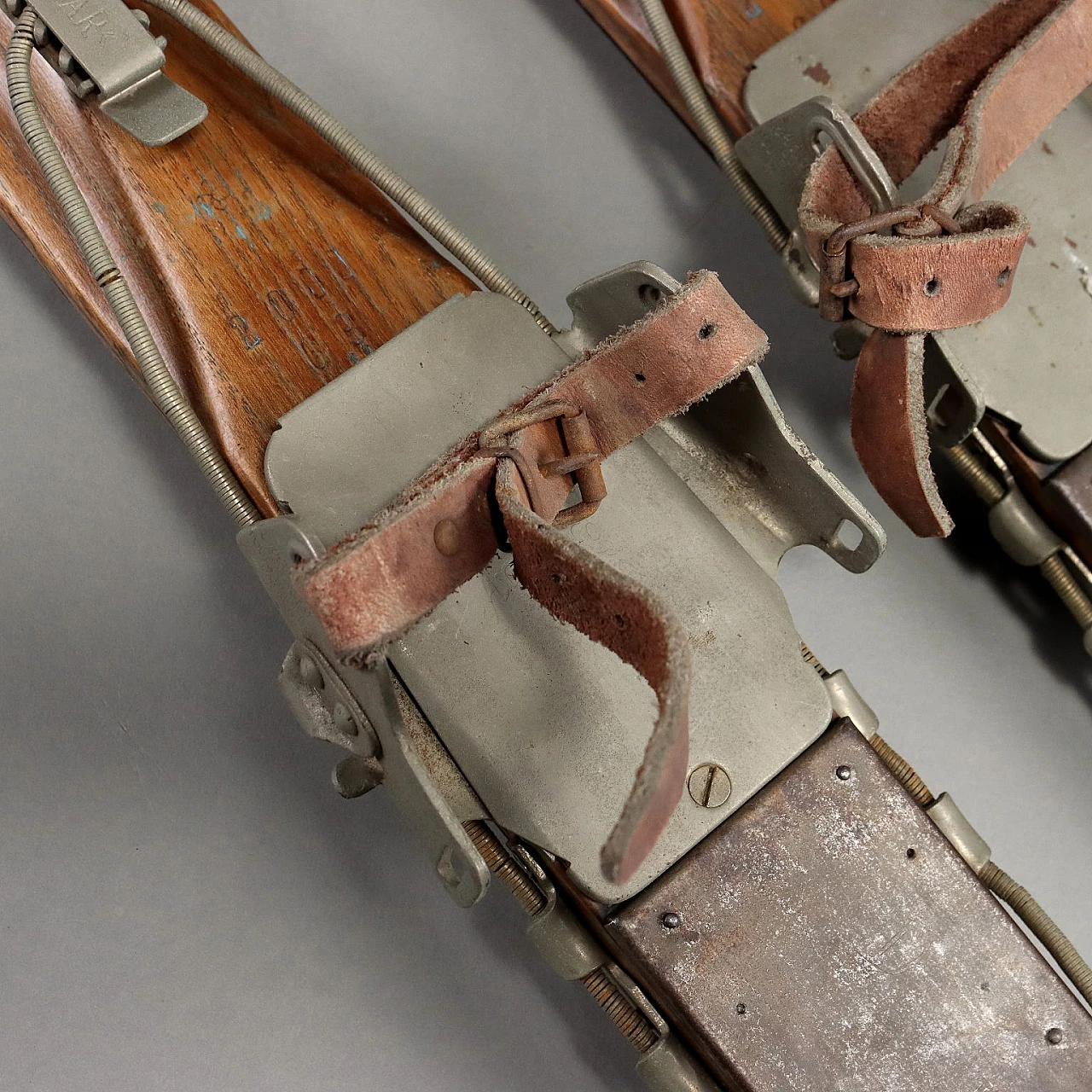 Wooden skis with Kandahar bindings, 1950s 4